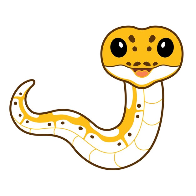 Cute pastel ivory ball python cartoon