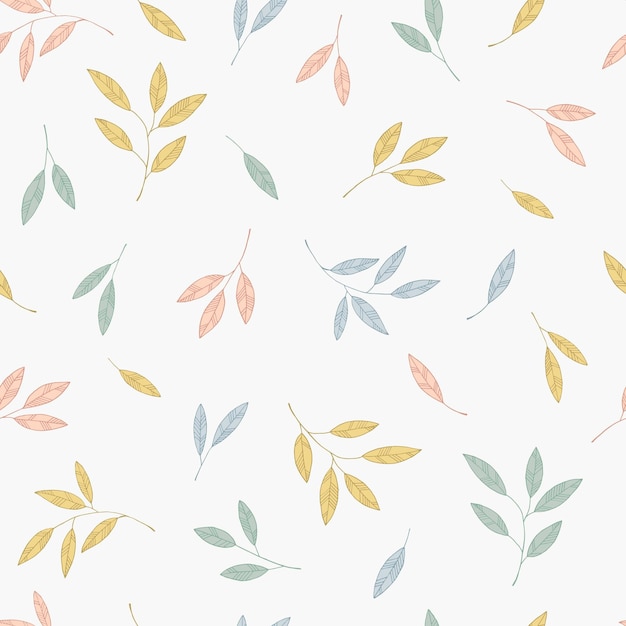 かわいいパステルの葉のパターン