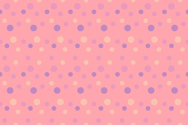 Cute pastel pink background with various dots geometric seamless pattern. design for background, wallpaper backdrop, clothing, wrapping, batik, fabric. vector.