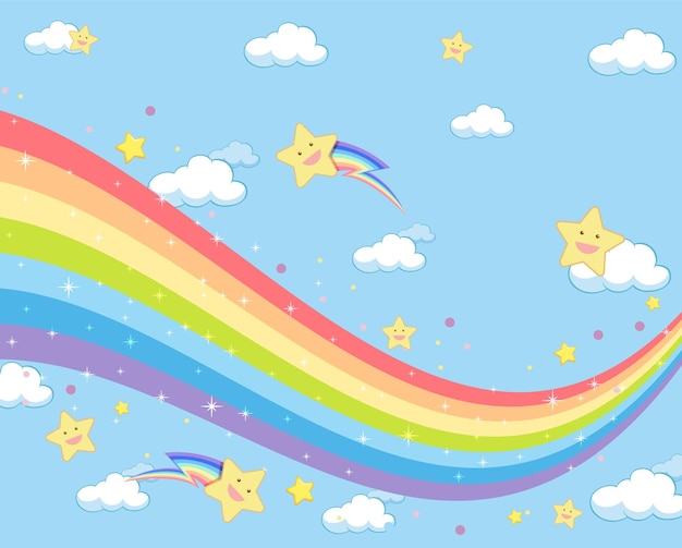 Cute pastel rainbow background