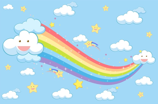 Cute pastel rainbow background