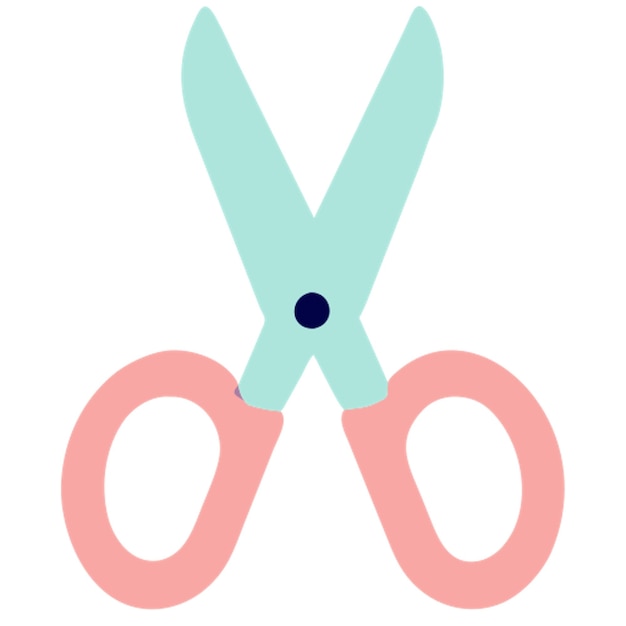 cute pastel scissors icon colored shapes