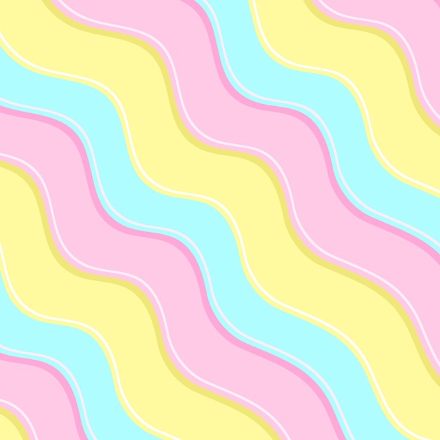 Cute pattern background waves Vector