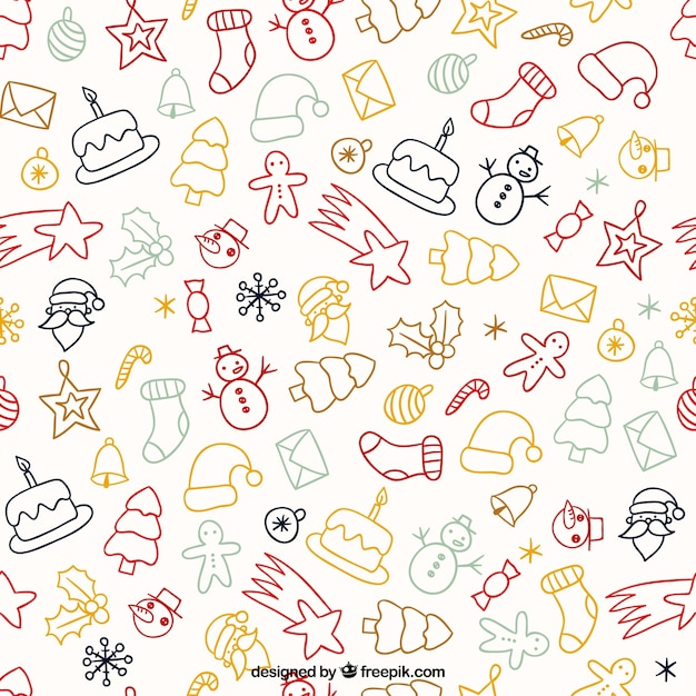 Cute pattern with christmas drawings