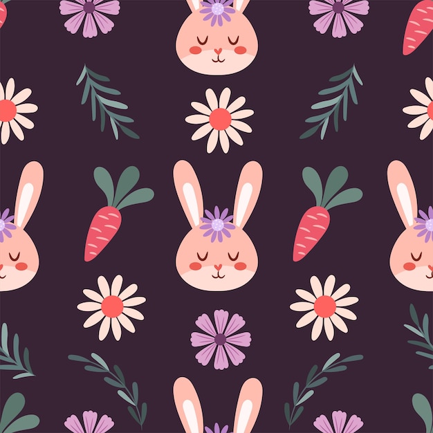 Cute pattern with a rabbit