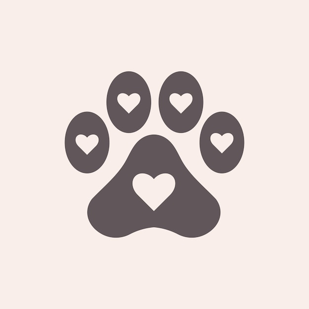 Vector cute paw animal vector print