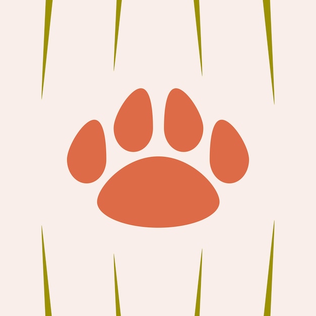 Vector cute paw animal vector print