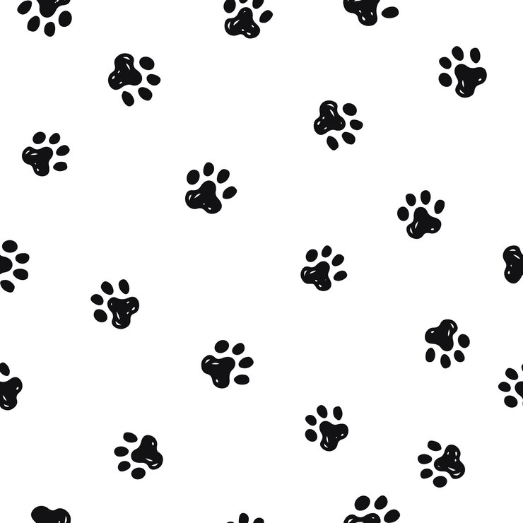 Vector cute paw seamless pattern animal background for fabric
