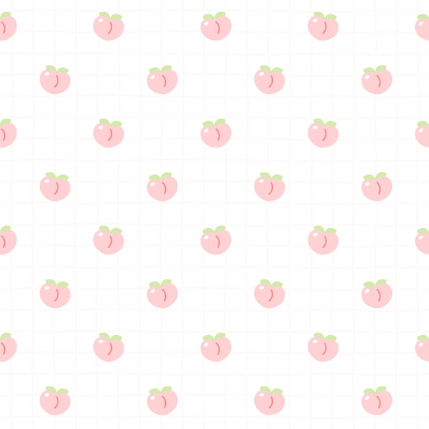 Vector cute peach seamless   pattern