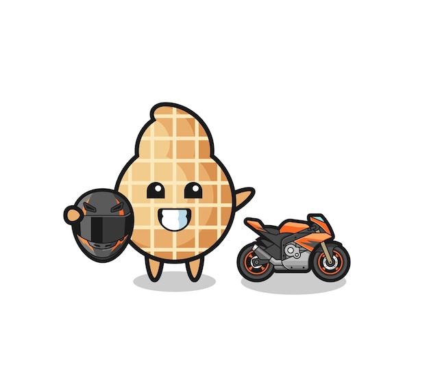 오토바이 레이서로 귀여운 땅콩 만화