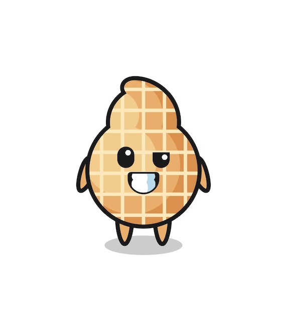 Cute peanut mascot with an optimistic face