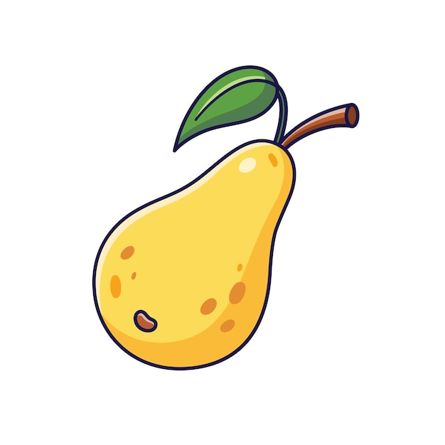 Cute Pear illustration Vector hand drawn cartoon icon illustration Pear fruit in doodle style