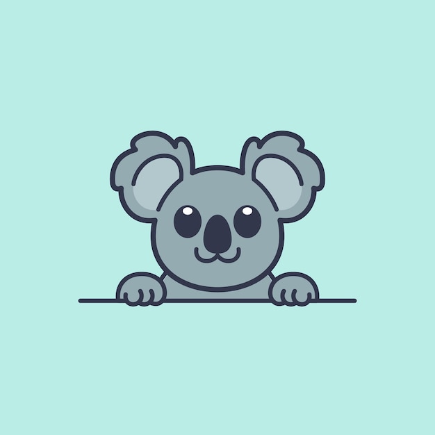 Cute Peeking Koala Vector Illustration