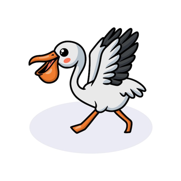 Vector cute pelican bird cartoon posing