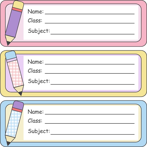 Vector cute pencil school label