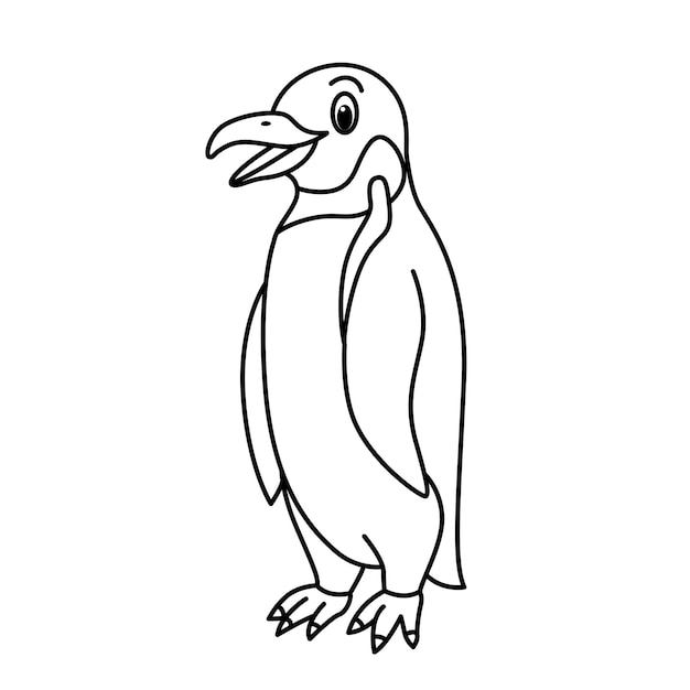 Cute penguin cartoon characters vector illustration For kids coloring book