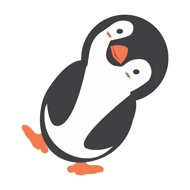 Cute Penguin cartoon flat icon