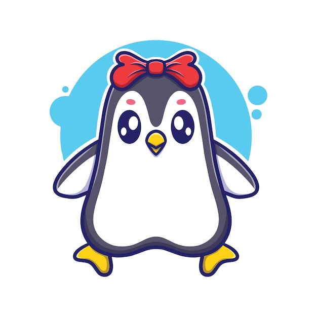 cute penguin cartoon icon illustration gift