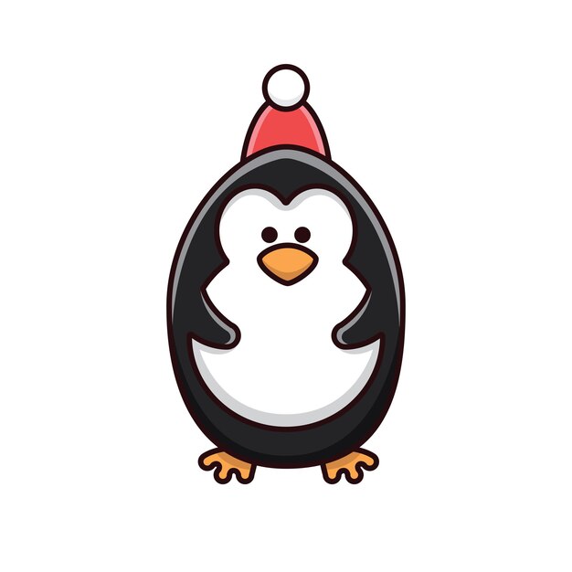 Simpatico cartone animato pinguino icona vettore illustrazione logo mascotte concetto disegnato a mano cartone animato trandy