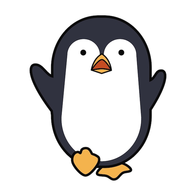 Cute Penguin Cartoon vector Icon