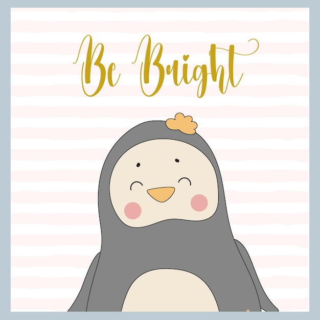 Cute penguin cartoon vector illustration graphic design