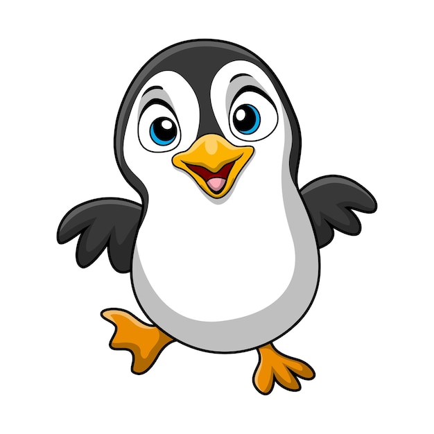 Cute penguin cartoon on white background