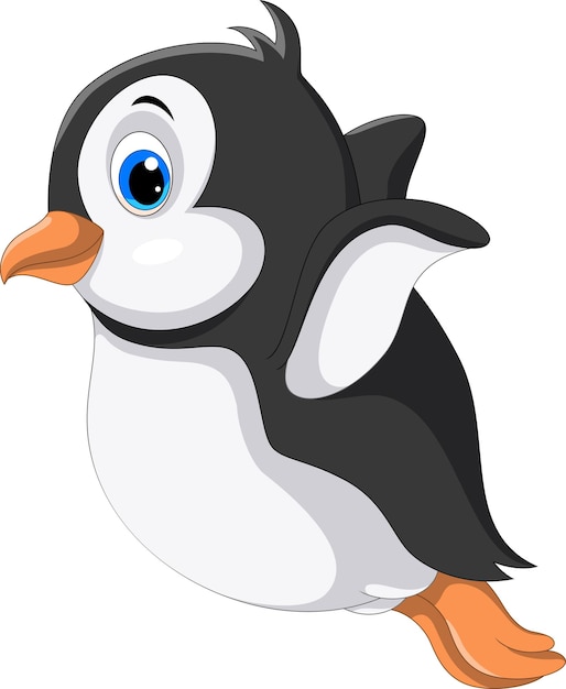 Simpatico cartone animato pinguino