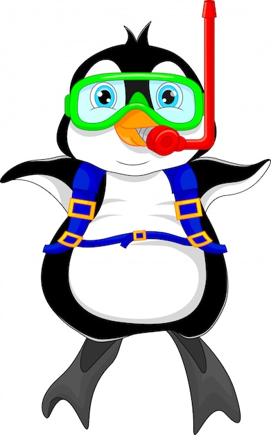 Vector cute penguin cartoon