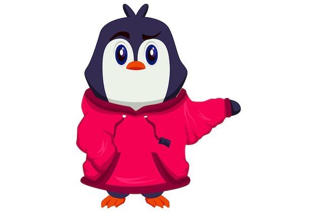 Cute Penguin Character Design Illustration