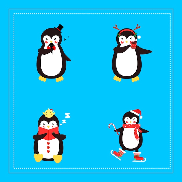 Cute penguin collection .