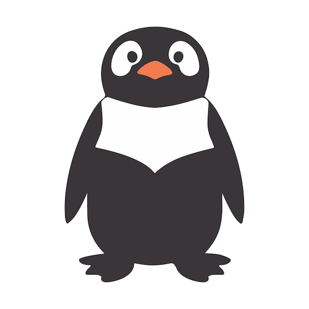 Cute penguin icon in flat