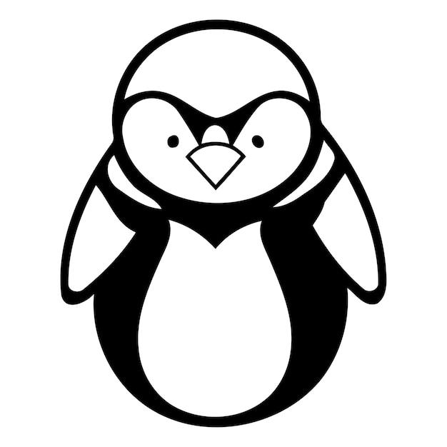 Cute penguin icon Vector illustration of a cartoon penguin