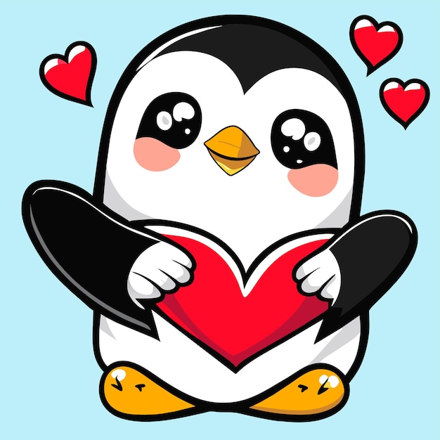 kids stickers, kawaii, kawaii stickers, penguin stickers, love