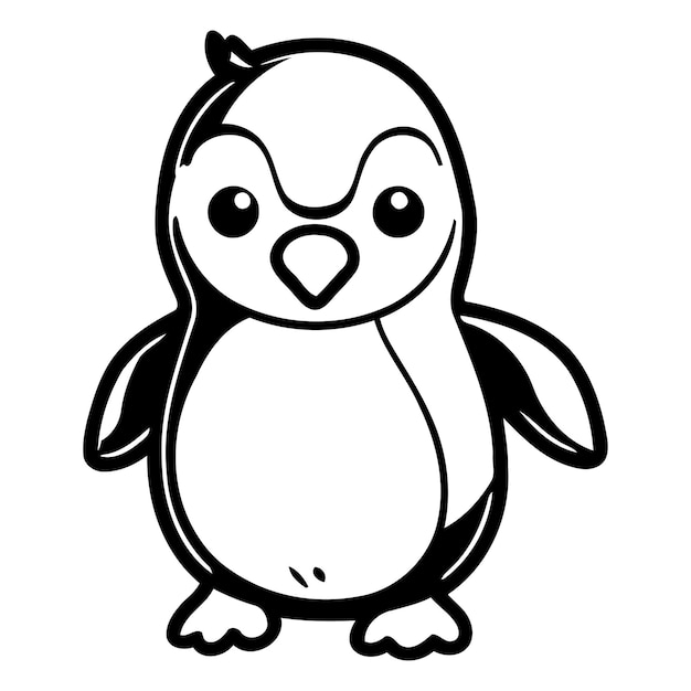 Cute penguin Vector illustration isolated on a white background