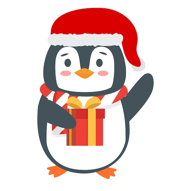 Cute Penguin with gift cartoon