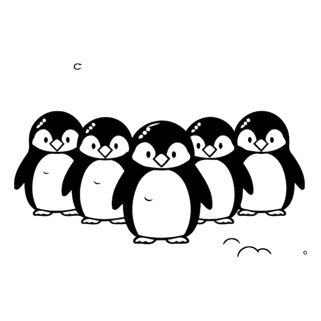 Vettore piccola illustrazione vettoriale dei pinguini piccola pinguino dei cartoni animati