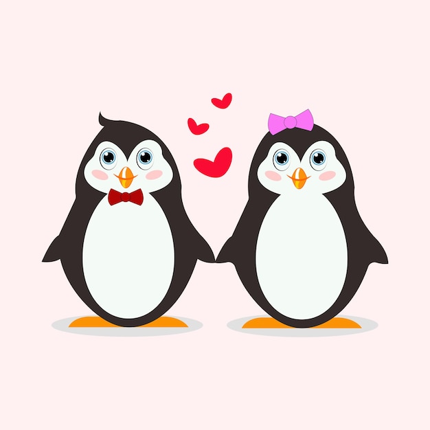 Vector cute penguins vector with backround