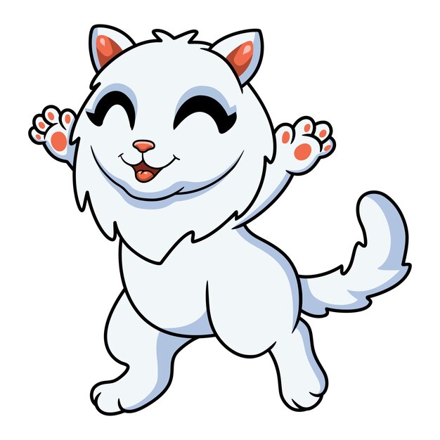 Cute persian cat cartoon posing