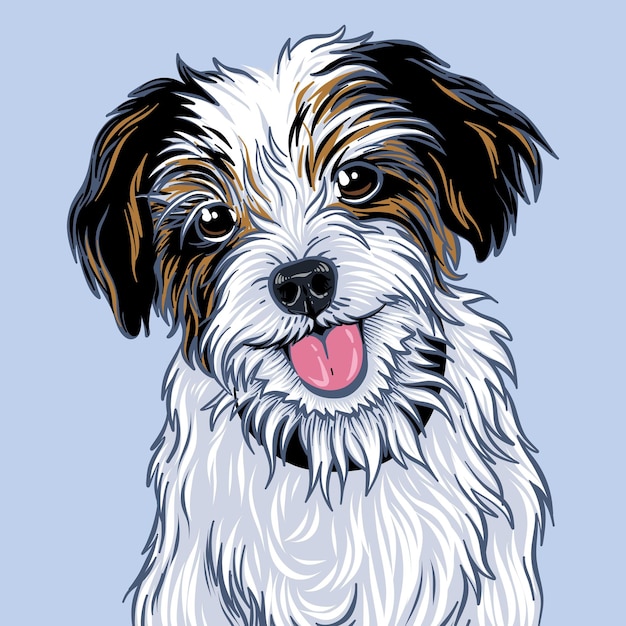 Vector cute pet dog is sticking out its tongue