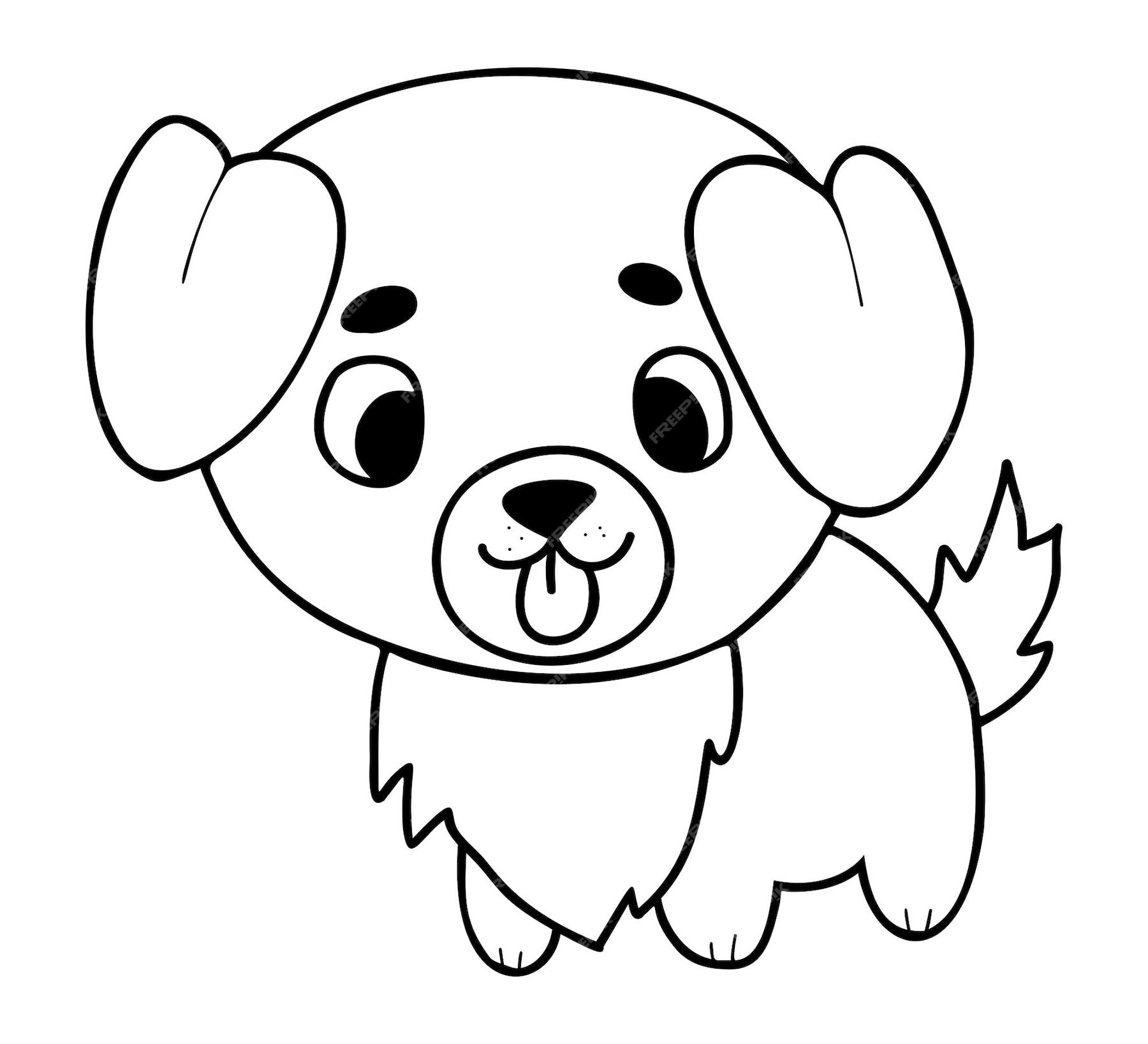 Premium Vector | Cute pet little puppy outline drawings dog character