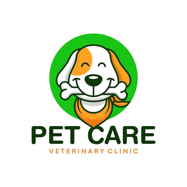 Cute pet shop logo vector icon illustration