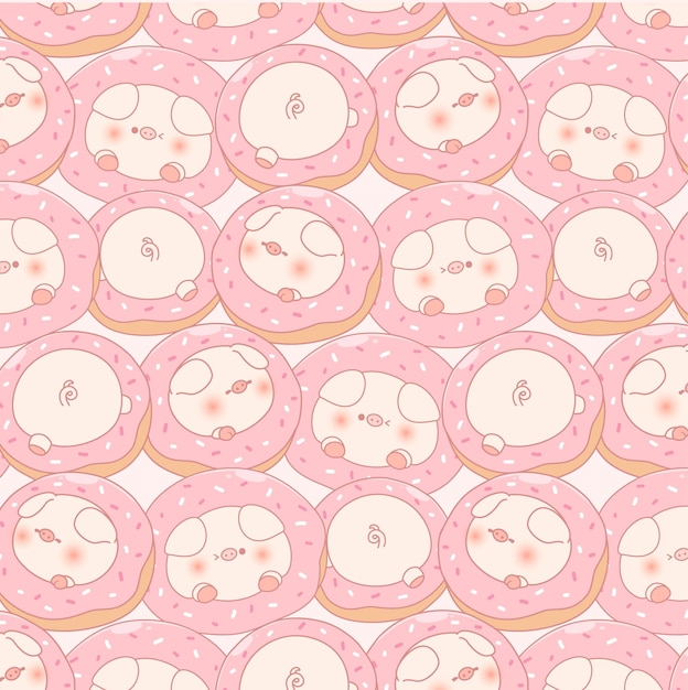 Cute pig animal seamless pattern kids and baby pattern