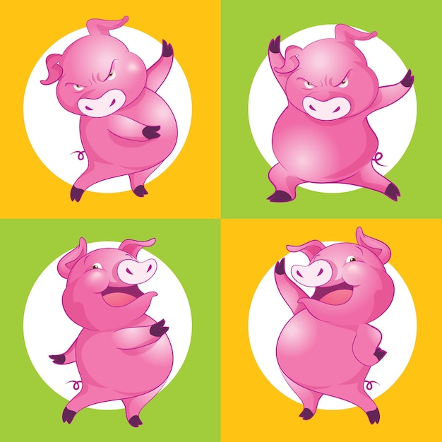 Vector cute pig b