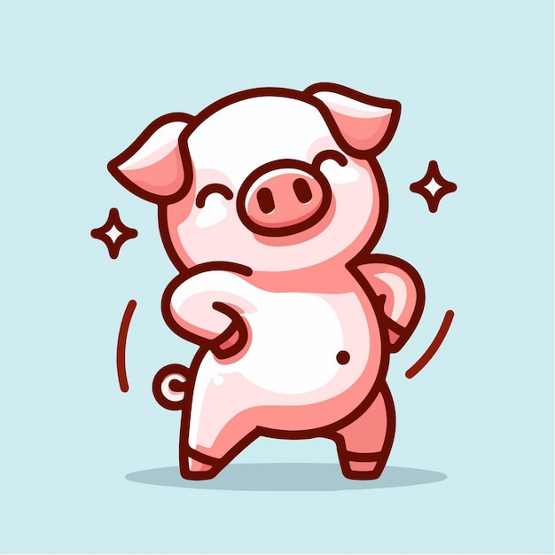 cute pig cartoon character mascot