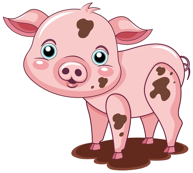 Cute pig cartoon character