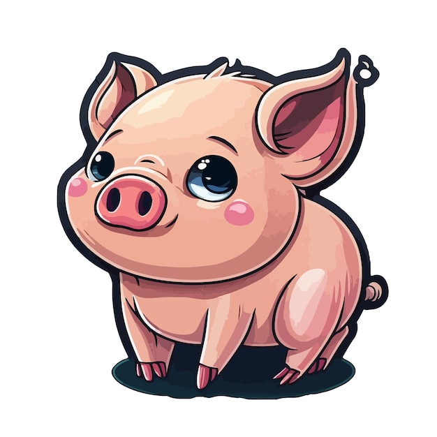 Cute pig cartoon style