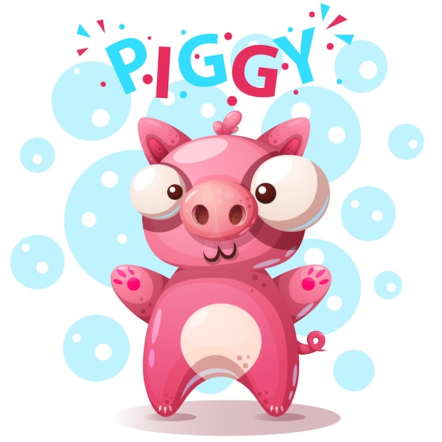 Cute pig characters - cartoon illustration