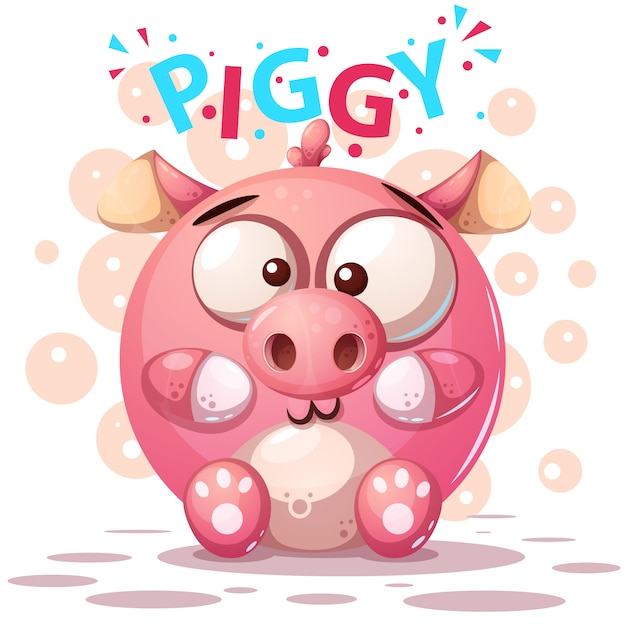 Cute pig characters