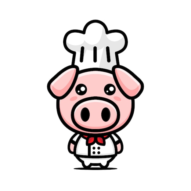 Cute pig chef 