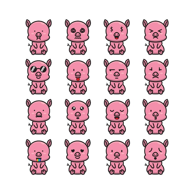 Cute pig emoticon